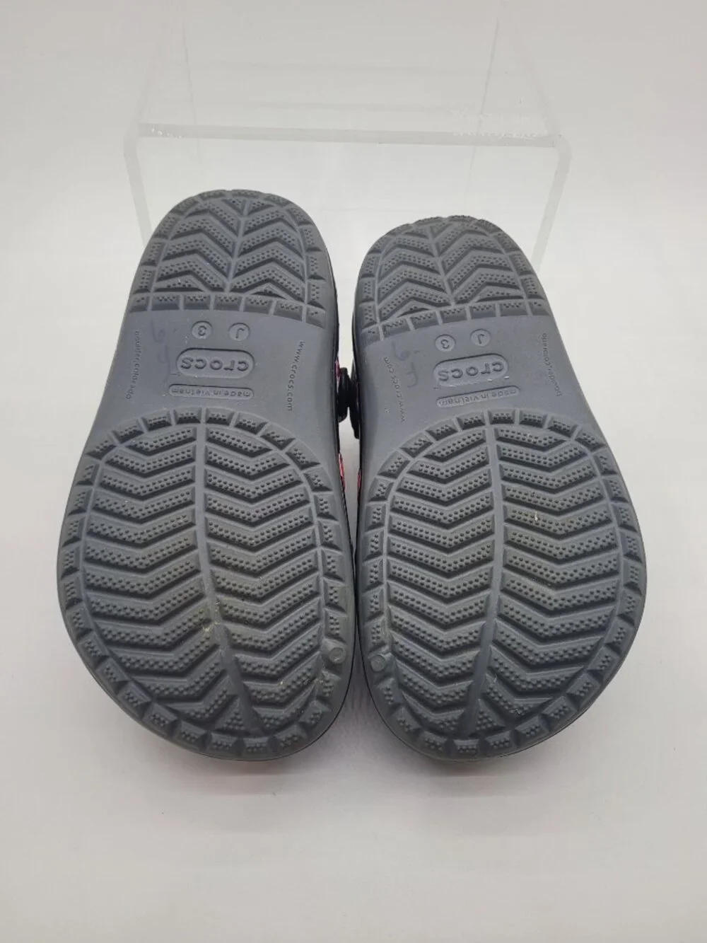 HTF Pristine Crocs Fun Lab Galactic Digi Outer Space Gray Youth Size 3 Spaceship